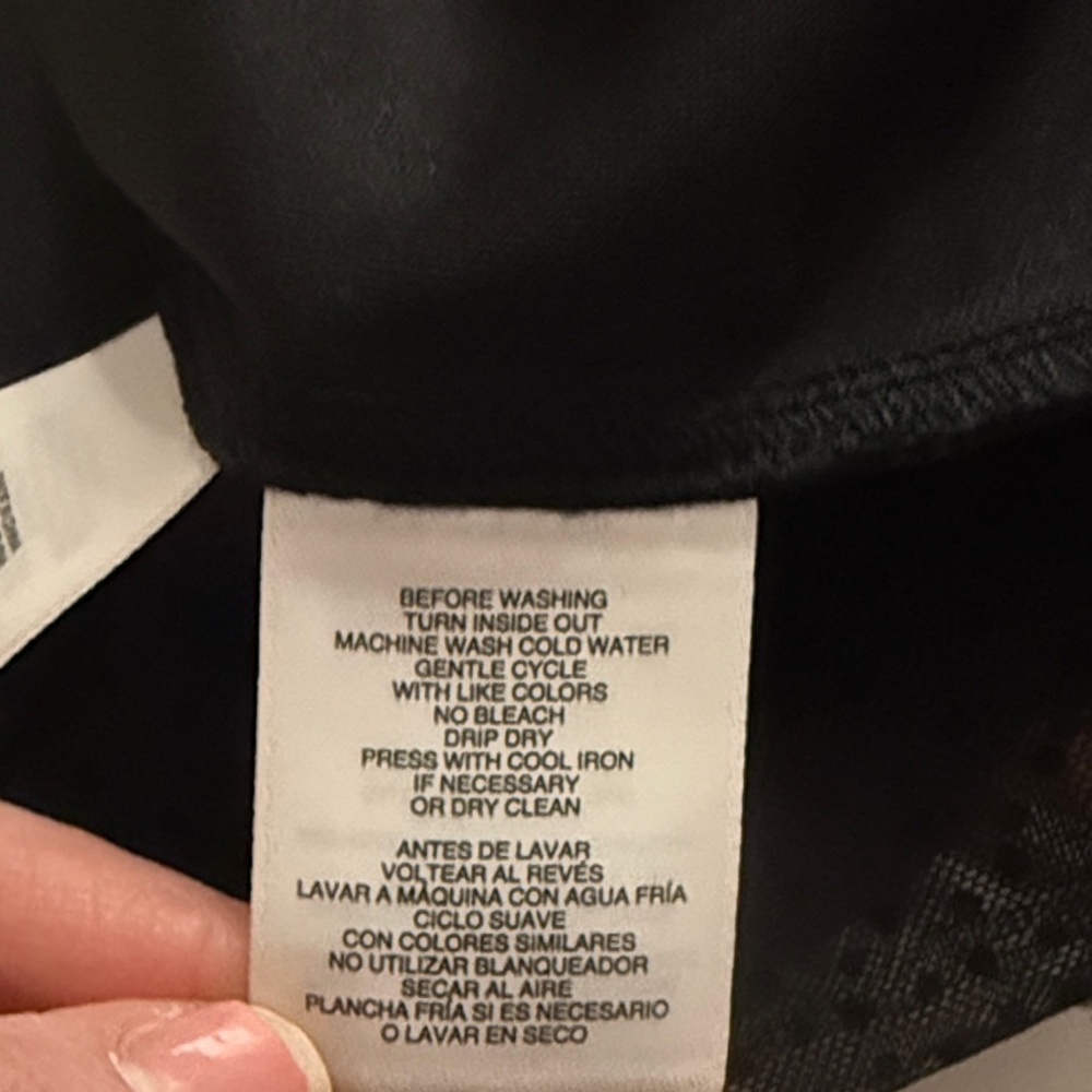 Anne Kline Black top with sheer polka dot sleeves - Picture 8 of 9